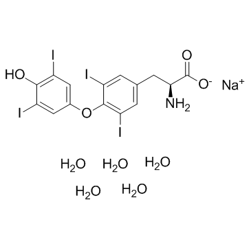 L-Thyroxine sodium salt pentahydrate结构式