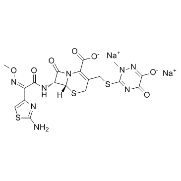 Ceftriaxone sodium salt结构式